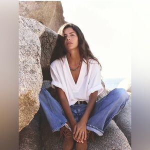 Xirena Avery Top Size S Womens Gauze Cotton Short Sleeve White Crinkle Pullover